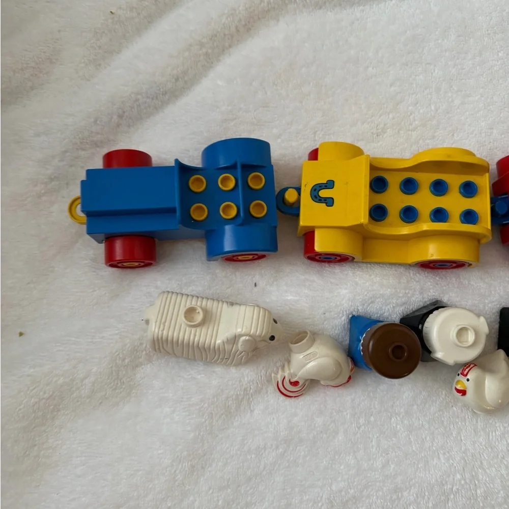 Vintage Duplo Lego Lot Farm Animals People Vehicle Set Rodeo
